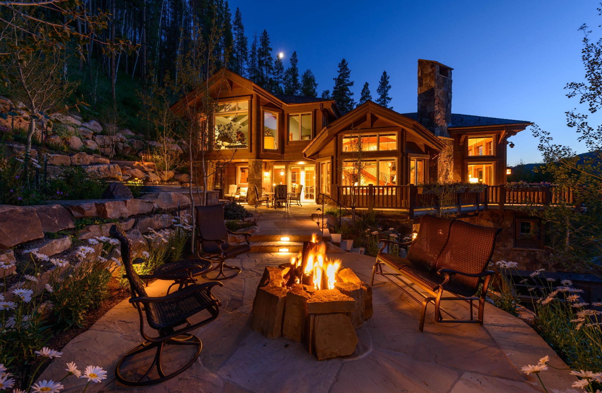 Vail-Mountain-Elegant-exterior-firpit-and-patio-with-custom-landscape-addition